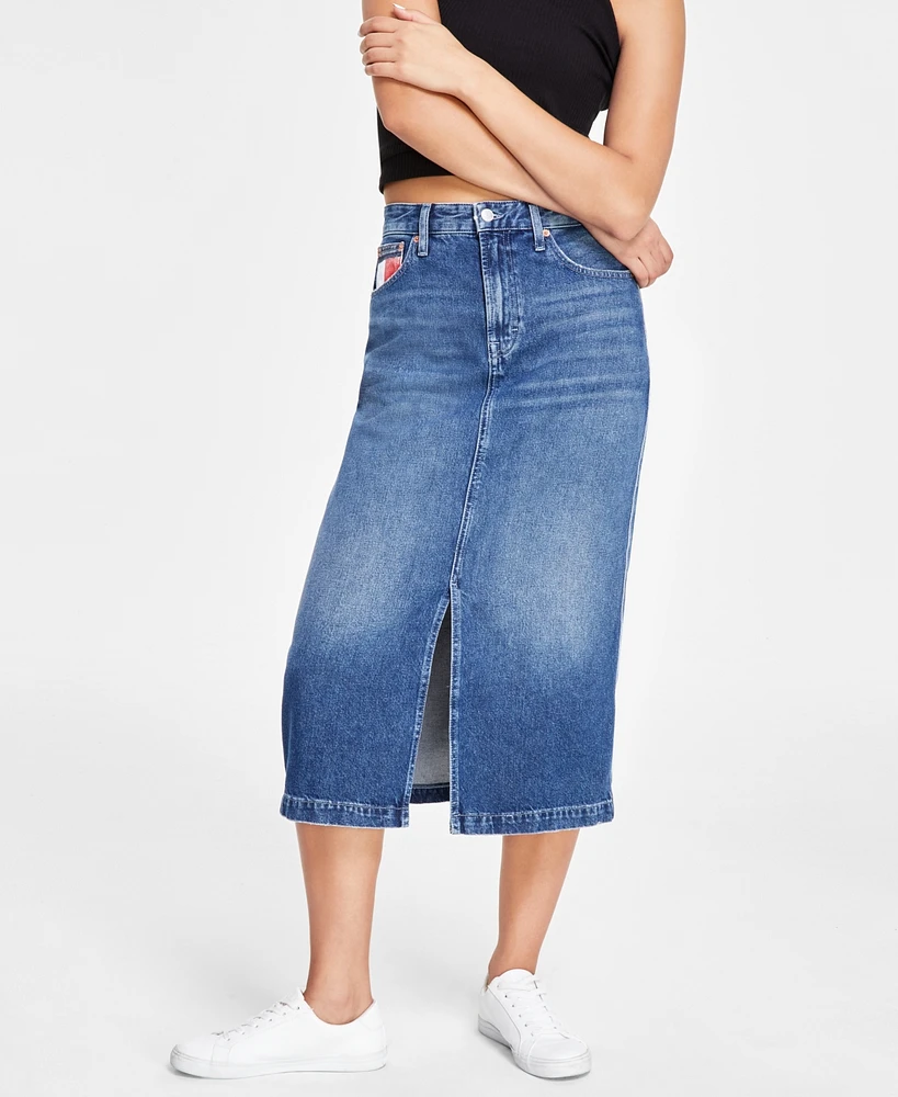 Tommy Jeans Women's Claire High-Waist Denim Midi Skirt