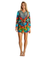 La Moda Clothing Women's Drawstring Elasic Waist Short Dress