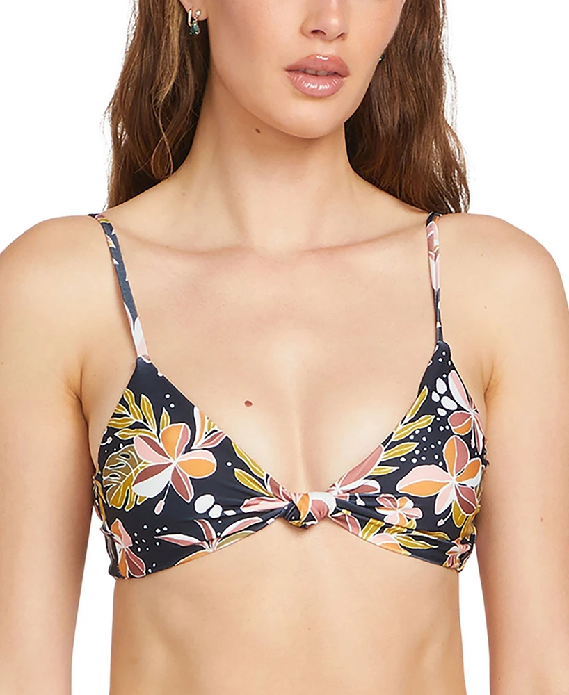 Volcom Juniors' Fronds Forever Knot-Front Bikini Top