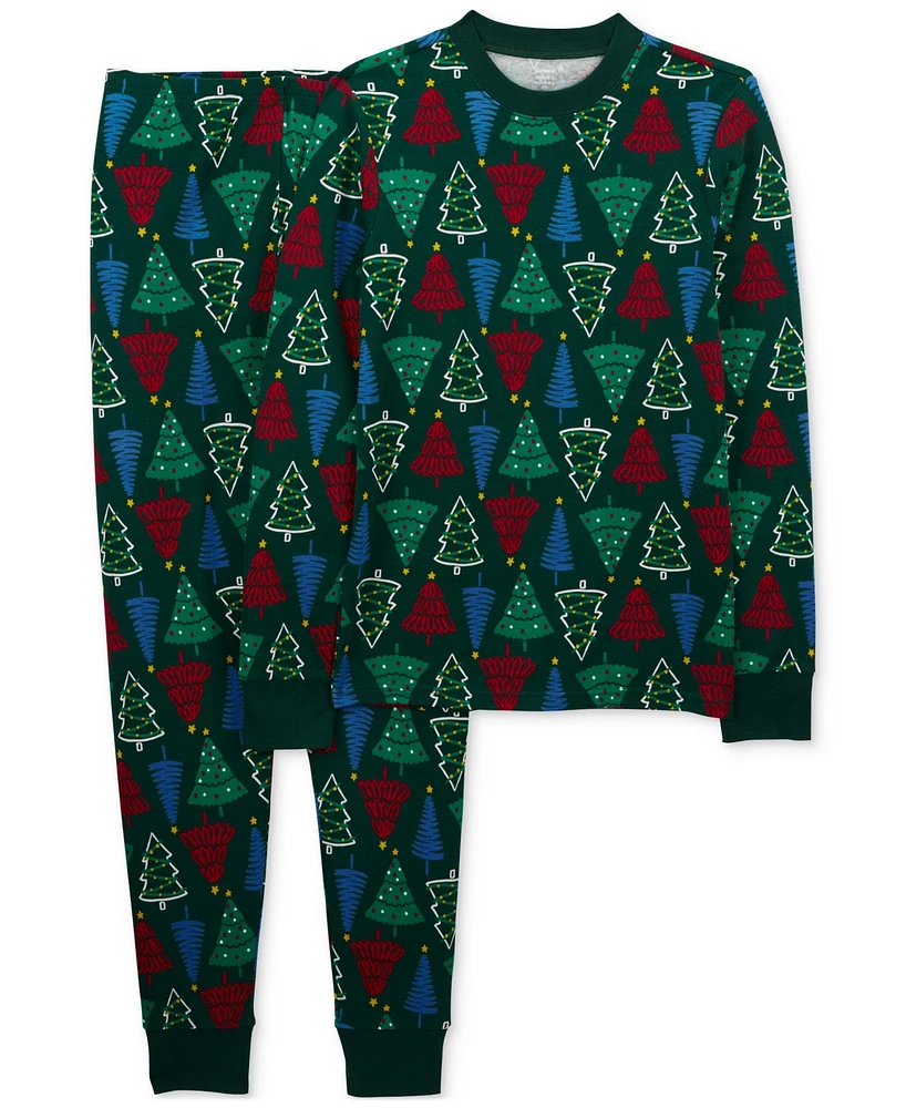 Carter's Adult Christmas Tree-Print 100% Snug Fit Cotton Pajamas, 2 Piece Set