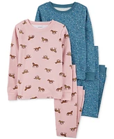 Carter's Little & Big Girls Horse 100% Snug Fit Cotton Pajamas, 4 Piece Set