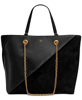 Donna Karan Setauket Leather & Suede Tote with Chain Strap