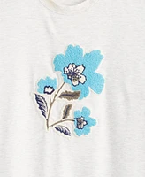 On 34th Women's Textured Flower-Graphic Crewneck T-Shirt, Created for Macy's