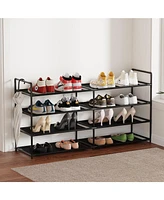 Sugift 4-Tier Shoe Rack Shoe Organizer with Shelves for Closet Entryway, Black