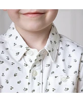 Hope & Henry Boys Organic Short Sleeve Jersey Button Down Shirt