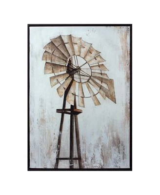 Slickblue 28 Framed Windmill Canvas Art Print Rustic Farmhouse Wall Decor