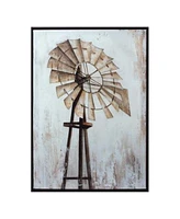 Slickblue 28 Framed Windmill Canvas Art Print Rustic Farmhouse Wall Decor