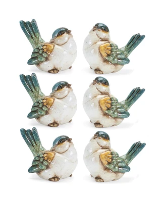 Slickblue Bird Figurine Set of 6 Rustic Decorative Accents for Your Home