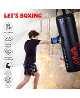 Slickblue 5 Pieces Filled Punching Boxing Set with Jump Rope and Gloves