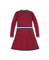 Hope & Henry Baby Girls Organic Long Sleeve Collared Henley Sweater Dress