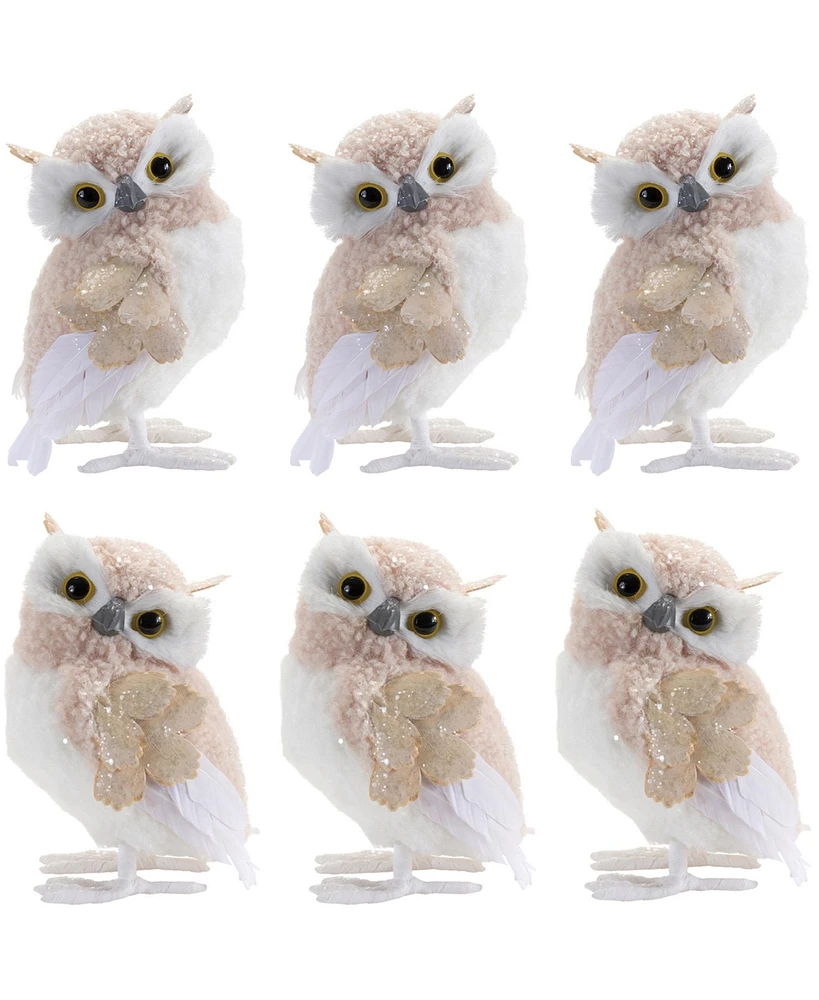 Slickblue Owl (Set of 6) 7.75"H Foam/Polyester