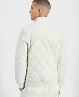 Guess Men's Quilted Full-Zip Faux-Leather Jacket