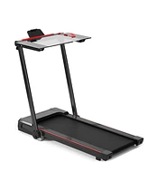 Skonyon 3-in-1 Folding Treadmill with Large Desk and Lcd Display