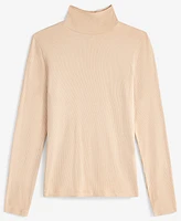 On 34th Women's Ribbed Mock Neck Long-Sleeve Top, Created for Macy's