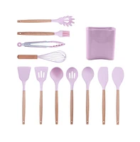 Mega Casa 12-Piece Silicone Kitchen Utensils Set(Pink)