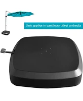 Vebreda Patio Cantilever Offset Umbrella Base with Wheels for Garden Poolside Deck