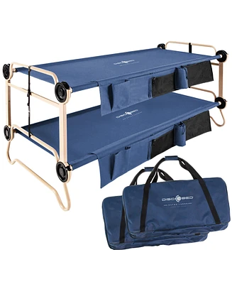 Disc-o-Bed X Large Cam-o-Bunk Benchable Double Cot with Storage Organizers, Navy