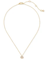 Kate Spade New York Gold-Tone Cubic Zirconia Mini Pendant Necklace, 16"+ 3" extender