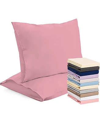 Superior Linen 100% Premium Cotton Pillow Cases - Soft and Breatheable Envelope Enclosure Standard Pink