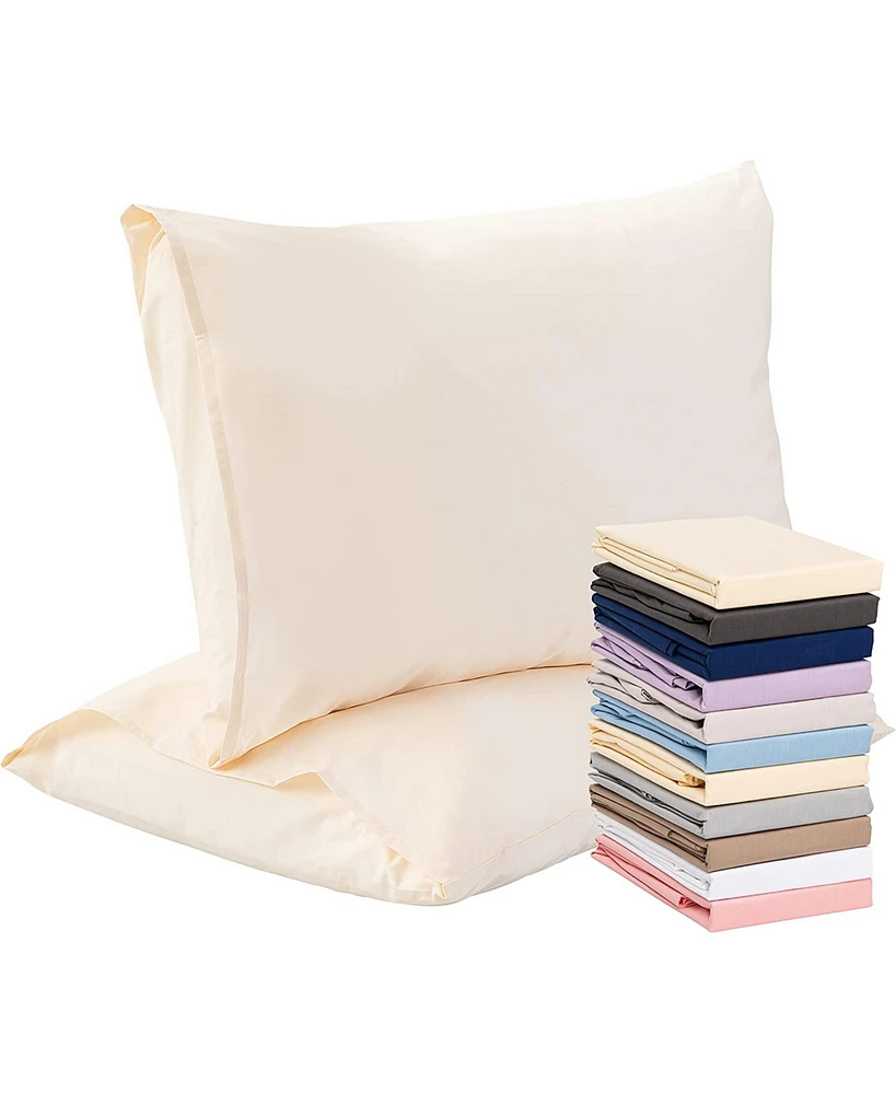 Superior Linen 100% Premium Cotton Pillow Cases - Soft and Breatheable Envelope Enclosure Standard Pink