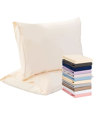 Superior Linen 100% Premium Cotton Pillow Cases - Soft and Breatheable Envelope Enclosure Standard Pink