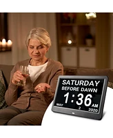 Yescom 10" Lcd Day Clock Digital Calendar Dementia Display Elderly Home Office