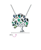 Bling Jewelry Rainbow Abalone Family Tree Of Life Pendant Necklace For 925 Sterling Silver