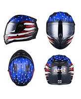 Ahr Run-f Full Face Motorcycle Helmet Dual Visor Dot Approved Xl