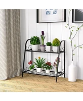 Givimo 2-tier Patio Metal Plant Stand