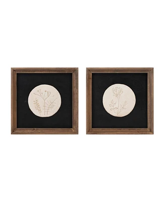 Slickblue Floral Frame (Set of 2) 12"Sq Wood/Mdf