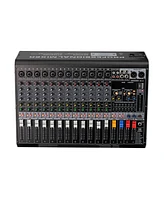 5 Core Audio Dj Mixer 12 Channel Sound Board L Shape w Bluetooth Usb 99 Dsp Effects 48V Phantom Power - Mx 12CH L