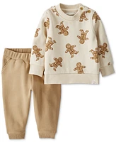 Little Planet by Carter's Baby Holiday Fleece Gingerbread Cookies Top & Pants, 2-Piece Set