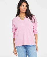 On 34th Women's V-Neck Dropped-Shoulder Sweater, Created for Macy's