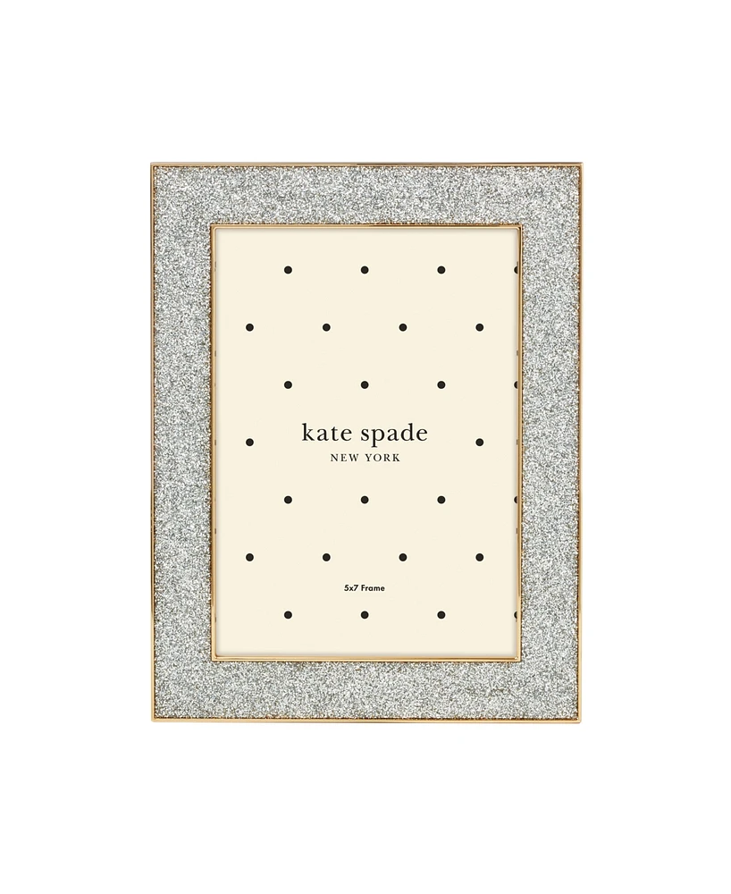 kate spade new york Sitting Pretty Silver Glitter Frame, 5"x 7"