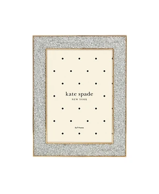 kate spade new york Sitting Pretty Silver Glitter Frame, 5"x 7"