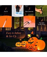 Givimo Halloween 7.5 Feet Inflatable Pumpkin Combo with Witch Black Cat