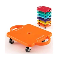 Vebreda 6-Pack Kids Sitting Scooter Board with Handles and Rolling Casters