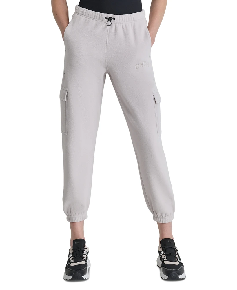 Dkny Sport Women's Tech Fleece Cargo Jogger Sweatpants