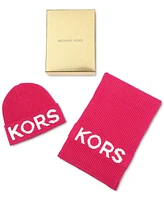 Michael Kors Fisherman's Rib Beanie and Scarf Boxed Gift Set