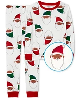 Carter's Little & Big Santa-Print 100% Snug Fit Cotton Pajamas, 2 Piece Set