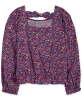 Carter's Little & Big Girls Floral Long-Sleeve Twill Top