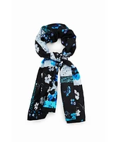 Desigual Women's Rectangular patchwork floral foulard