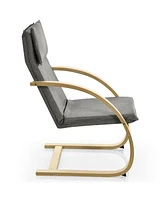 Givimo Modern Fabric Upholstered Bentwood Lounge Chair