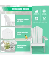 Skonyon Weather Resistant Hips Outdoor Adirondack Chair with Cup Holder