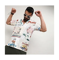 Men's Multicolour Retro Graphic Shirt