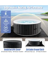 Skonyon 70 Inches Round Spa Pool Hottub with 110/130 Air Jets Electric Heater Pump