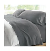 Cariloha Retreat 4-Piece Sateen Sheet Set | Laguna Blue | King | Lyocell Material | Breathable, Corner Straps, Extra soft & Cooling