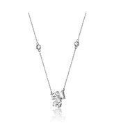 GiGiGirl Sterling Silver Cubic Zirconia Cluster Station Necklace