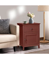 Sugift 2-Tier Accent Table with Spacious Tabletop