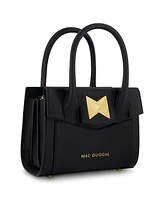 Mac Duggal Gold Plated Hardware Small Leather Tote Bag